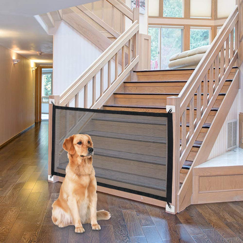 Magic Gate for Dogs, Dog gate, Pet Safety Gate, Portable Folding Mesh Magic Gate, Safe