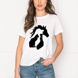 Women Clothes 2019 Funny T Shirts Women Cat Dog Horse Printed Tshirt  Tumblr Streetwear Tee Shirt Femme Graphic Tee