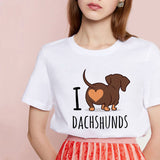 I Love Dachshunds Summer Fashion 2020 Shirts Graphic Tee Women T-shirt Harajuku Kawaii Dog Tumblr Tshirt Aesthetic Vintage