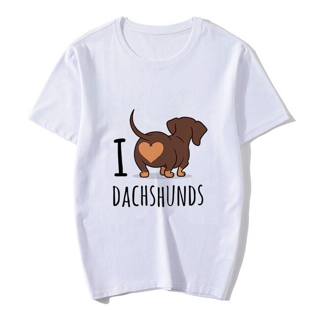 I Love Dachshunds Summer Fashion 2020 Shirts Graphic Tee Women T-shirt Harajuku Kawaii Dog Tumblr Tshirt Aesthetic Vintage