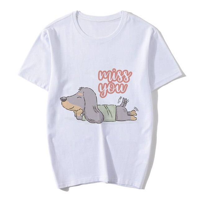I Love Dachshunds Summer Fashion 2020 Shirts Graphic Tee Women T-shirt Harajuku Kawaii Dog Tumblr Tshirt Aesthetic Vintage