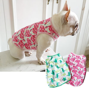 Summer New Pet Dog Clothes Puppy Tshirt Vest for Small Dogs Cartoon Animal Clothes Shirts French Bulldog Ropa Pare Perro