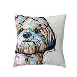 Hot Sale Golden Retriever White Cushion Covers Black French Bulldog Childlike Home Decor Polyester Peach Skin Throw Pillow Cases