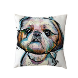 Hot Sale Golden Retriever White Cushion Covers Black French Bulldog Childlike Home Decor Polyester Peach Skin Throw Pillow Cases