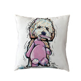 Hot Sale Golden Retriever White Cushion Covers Black French Bulldog Childlike Home Decor Polyester Peach Skin Throw Pillow Cases